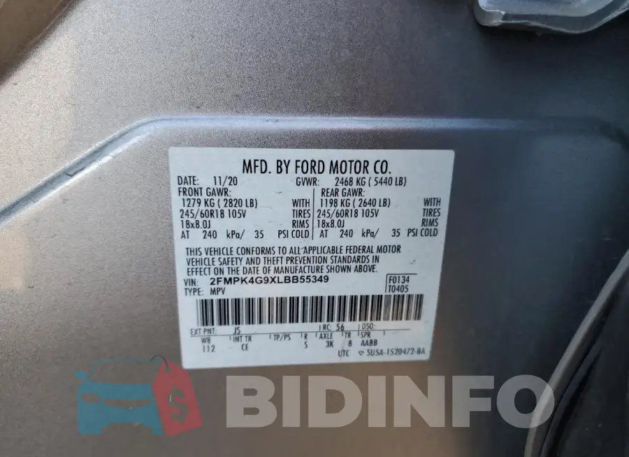 2FMPK4G9XLBB55349 Photo# 12