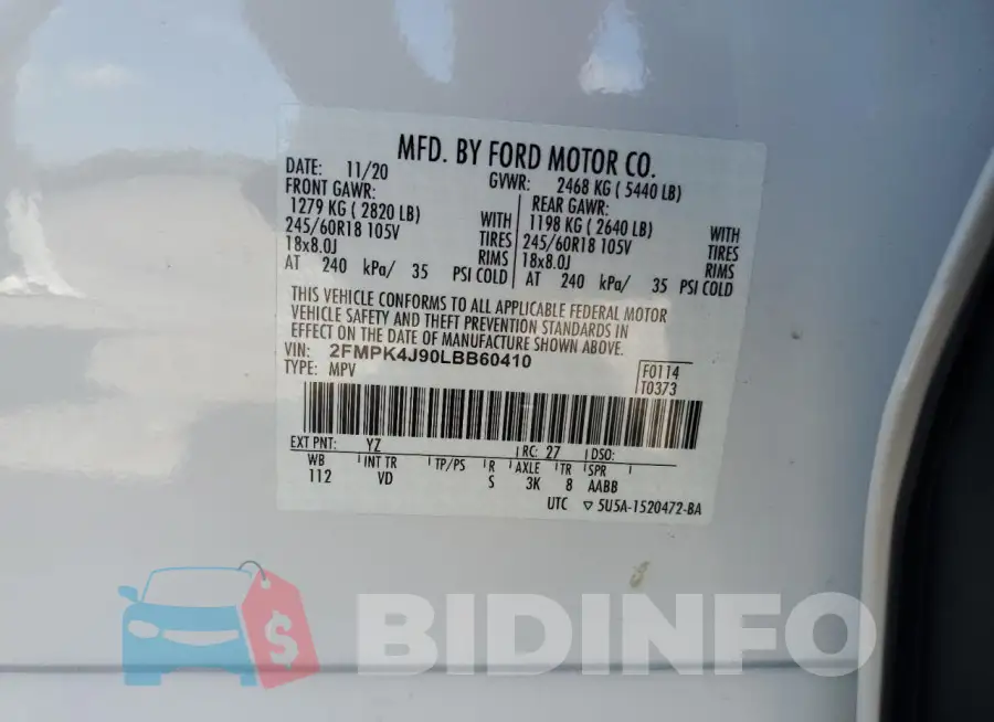 2FMPK4J90LBB60410 Photo# 12