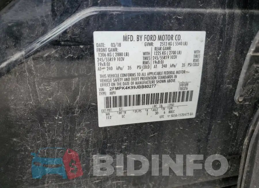 2FMPK4K99JBB80277 Photo# 13