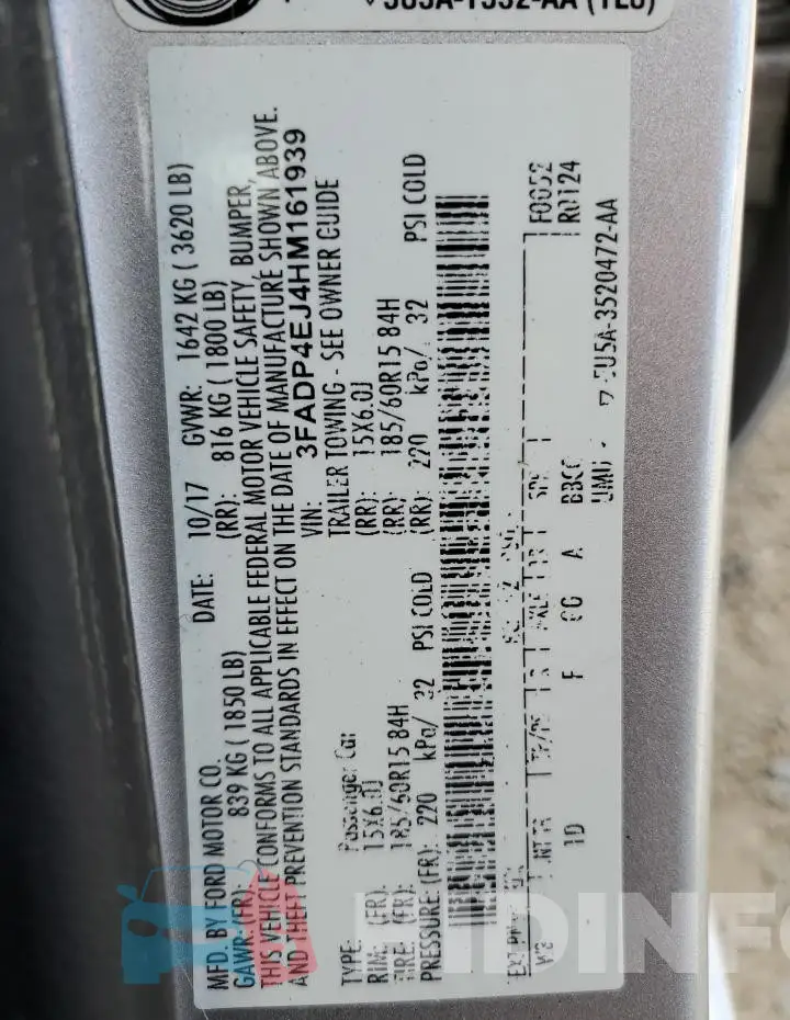 3FADP4EJ4HM161939 Photo# 12