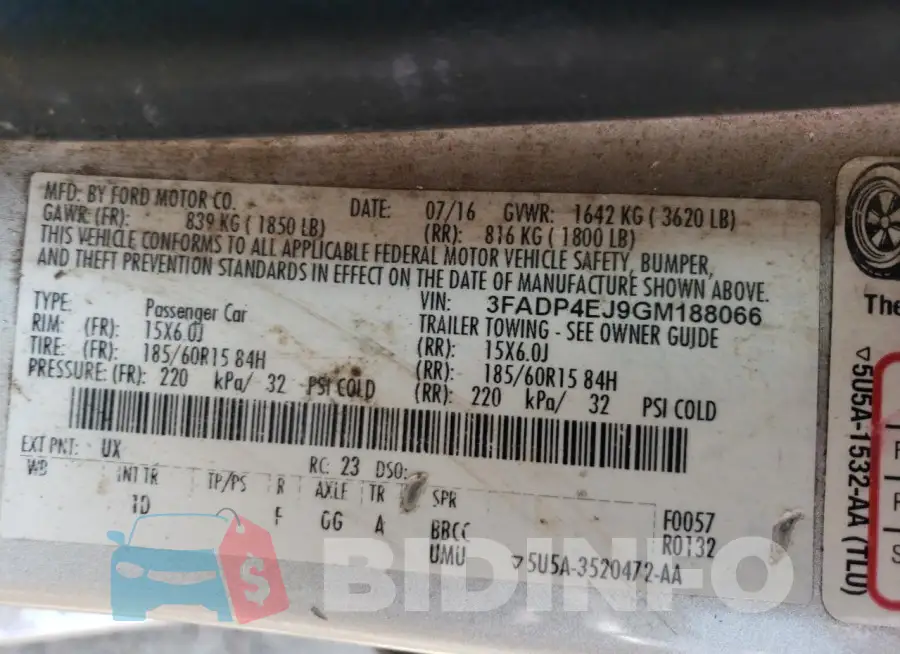 3FADP4EJ9GM188066 Photo# 12