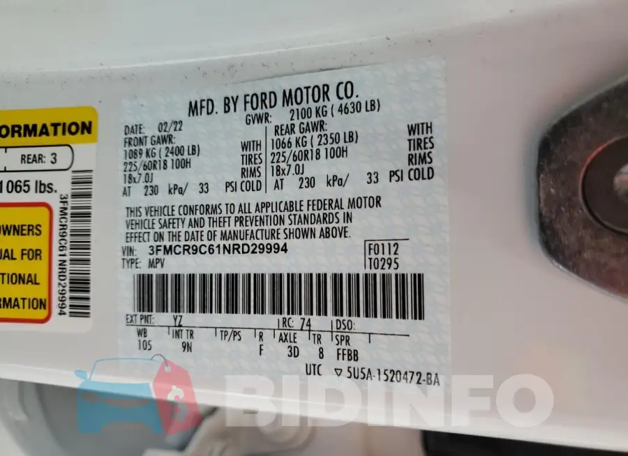 3FMCR9C61NRD29994 Photo# 13
