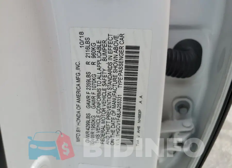 1HGCV1F48JA255331 Photo# 12