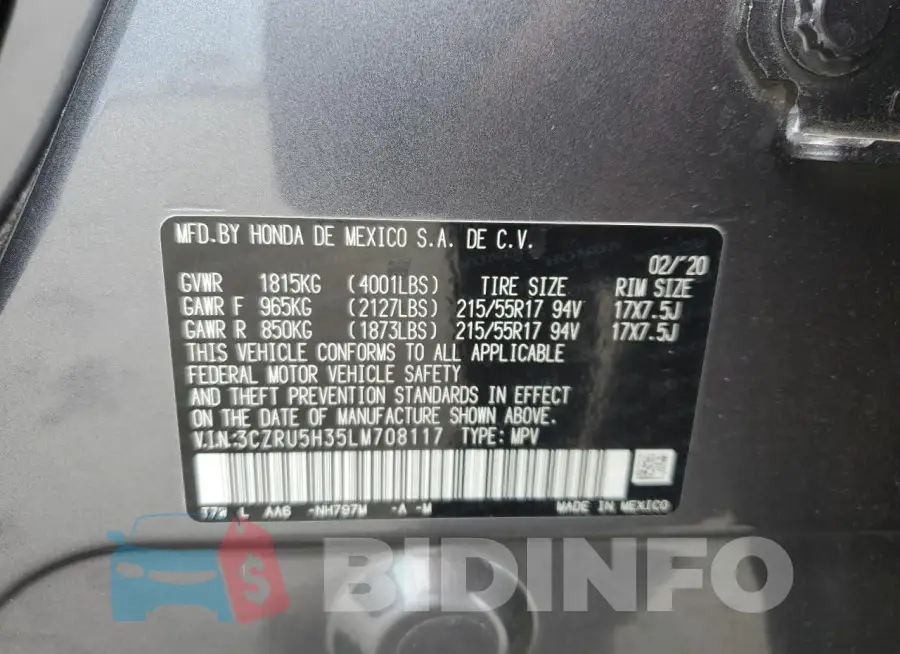 3CZRU5H35LM708117 Photo# 12