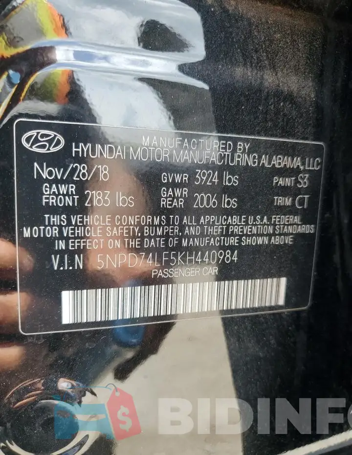 5NPD74LF5KH440984 Photo# 12