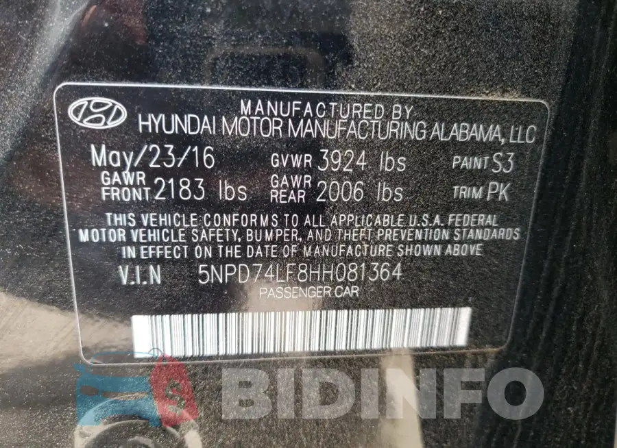 5NPD74LF8HH081364 Photo# 12
