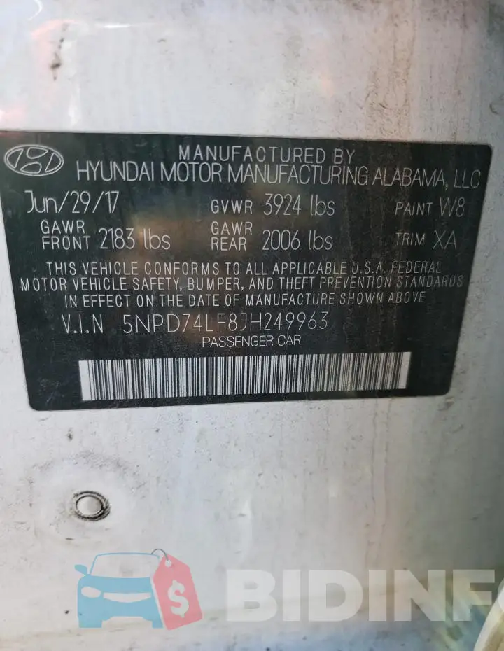 5NPD74LF8JH249963 Photo# 13