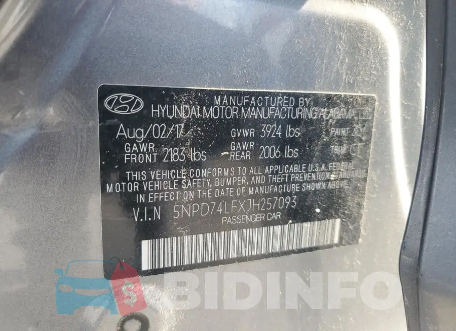 5NPD74LFXJH257093 Photo# 12