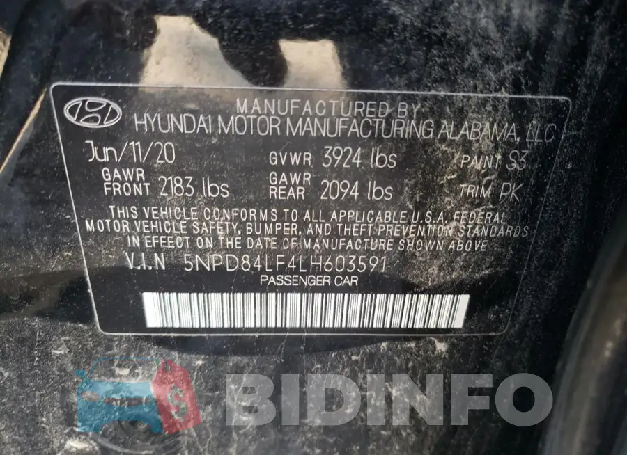 5NPD84LF4LH603591 Photo# 12