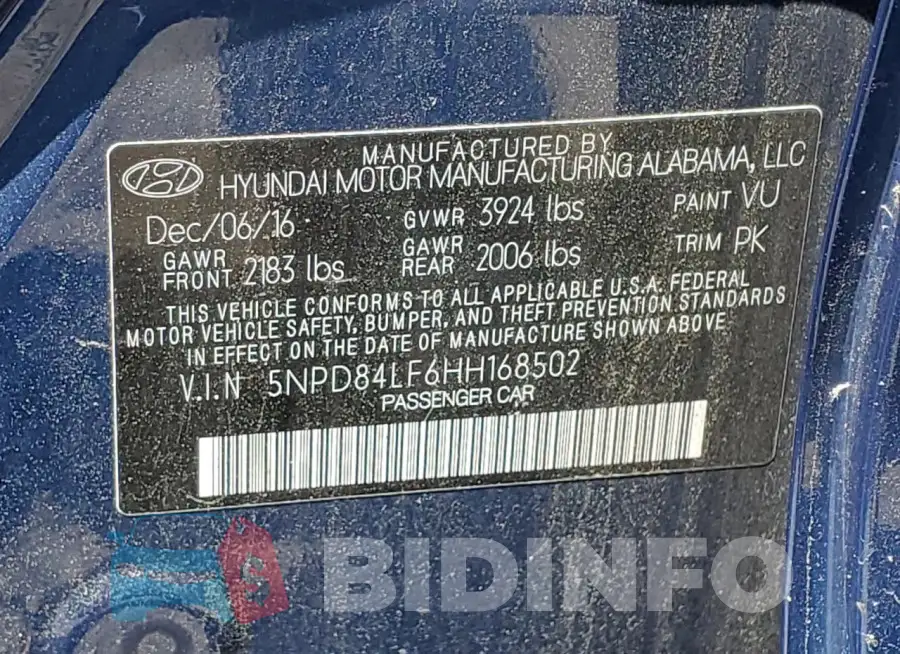 5NPD84LF6HH168502 Photo# 12