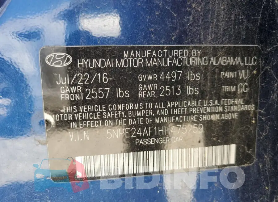 5NPE24AF1HH475259 Photo# 12
