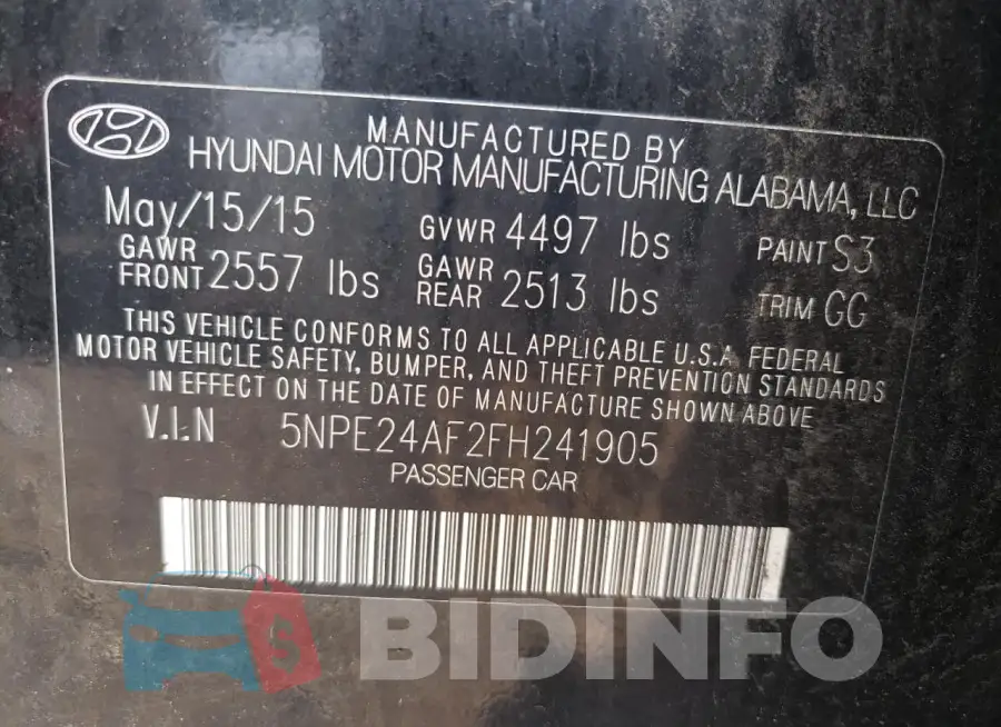 5NPE24AF2FH241905 Photo# 12