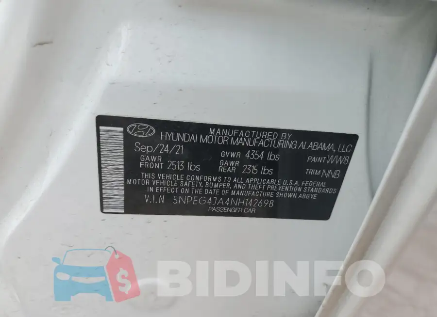 5NPEG4JA4NH142698 Photo# 12