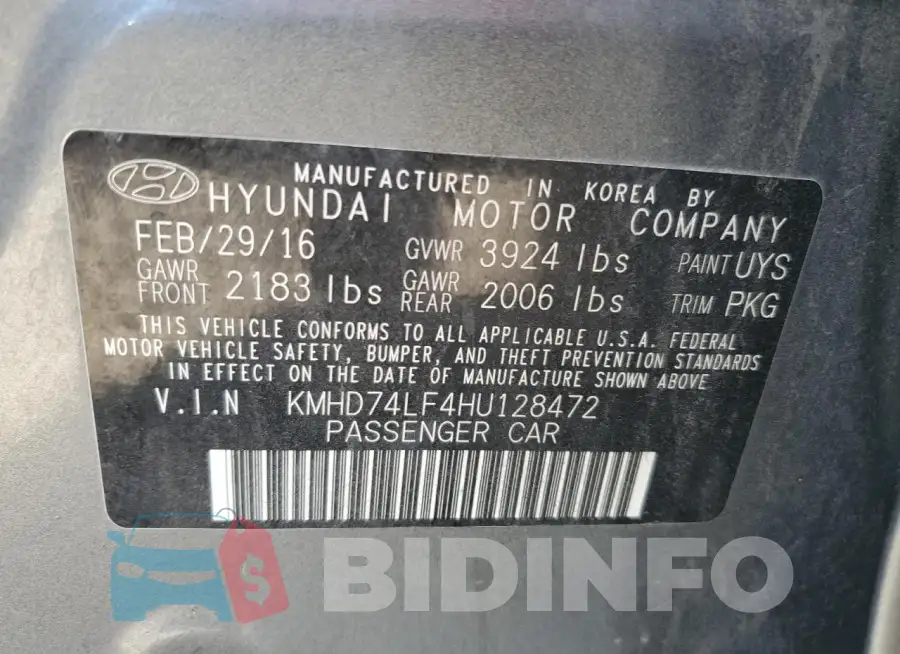 KMHD74LF4HU128472 Photo# 12