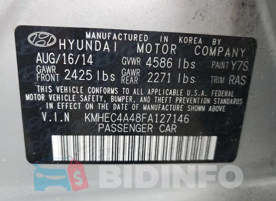 KMHEC4A48FA127146 Photo# 12