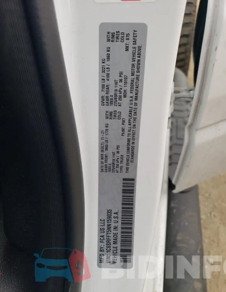 1C6SRFFT5NN159035 Photo# 12