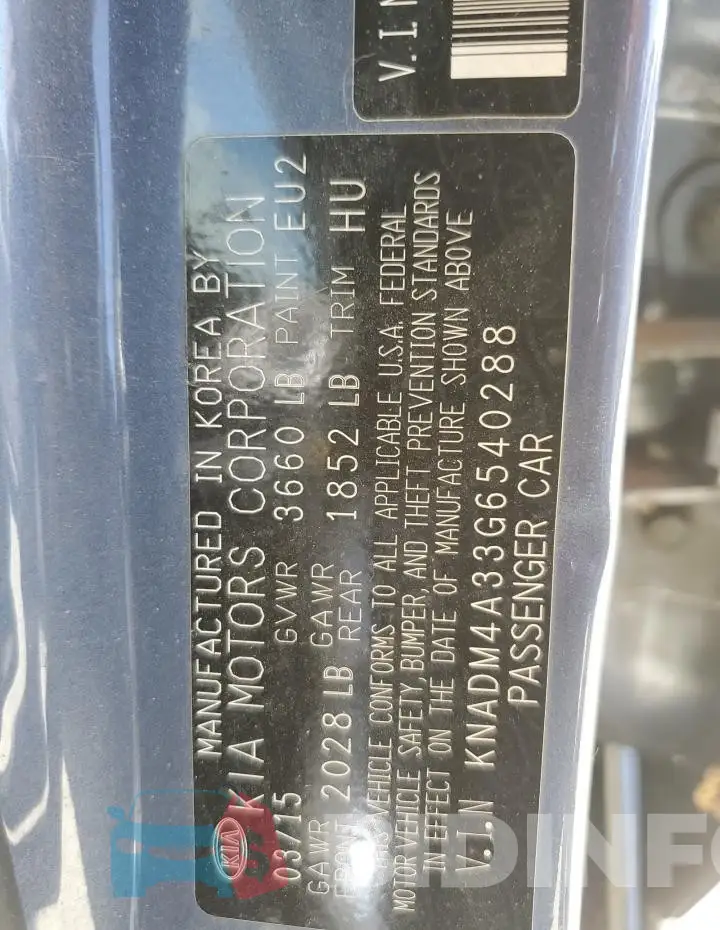 KNADM4A33G6540288 Photo# 12
