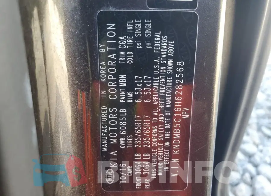 KNDMB5C16H6282568 Photo# 13