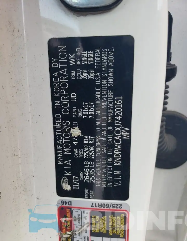 KNDPMCACXJ7420161 Photo# 12