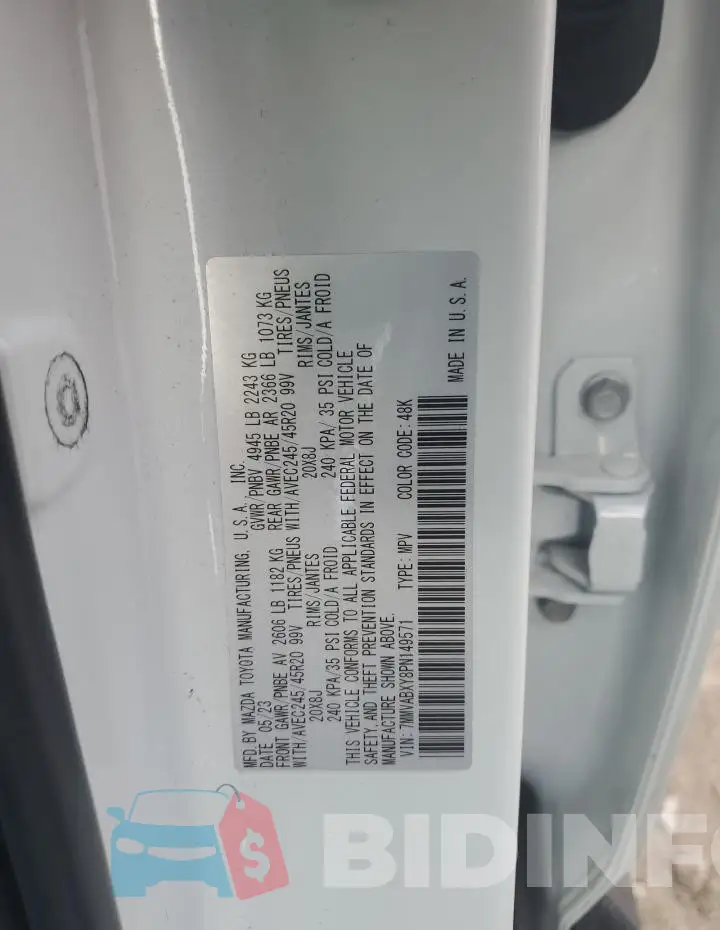 7MMVABXY8PN149571 Photo# 14