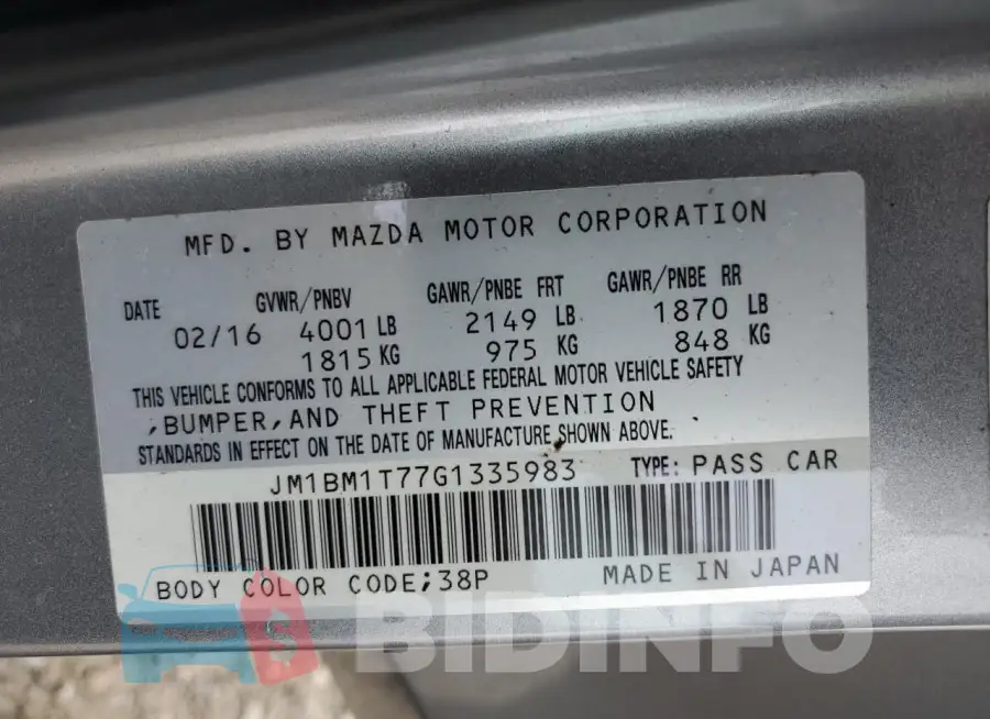 JM1BM1T77G1335983 Photo# 12