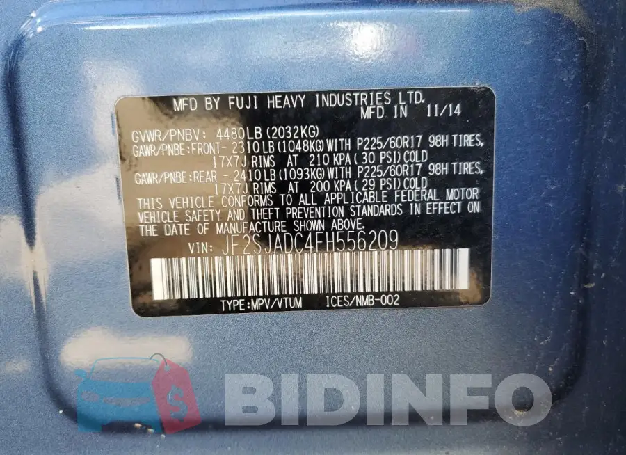 JF2SJADC4FH556209 Photo# 12
