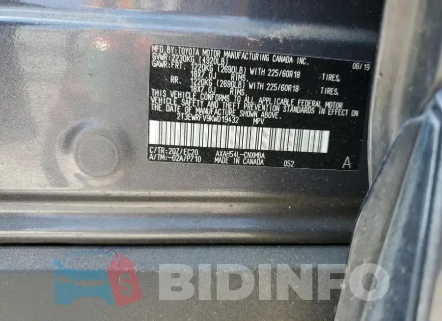 2T3EWRFV9KW019432 Photo# 13