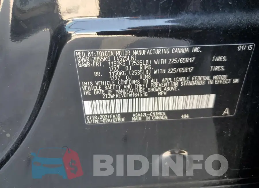 2T3WFREV0FW164516 Photo# 13