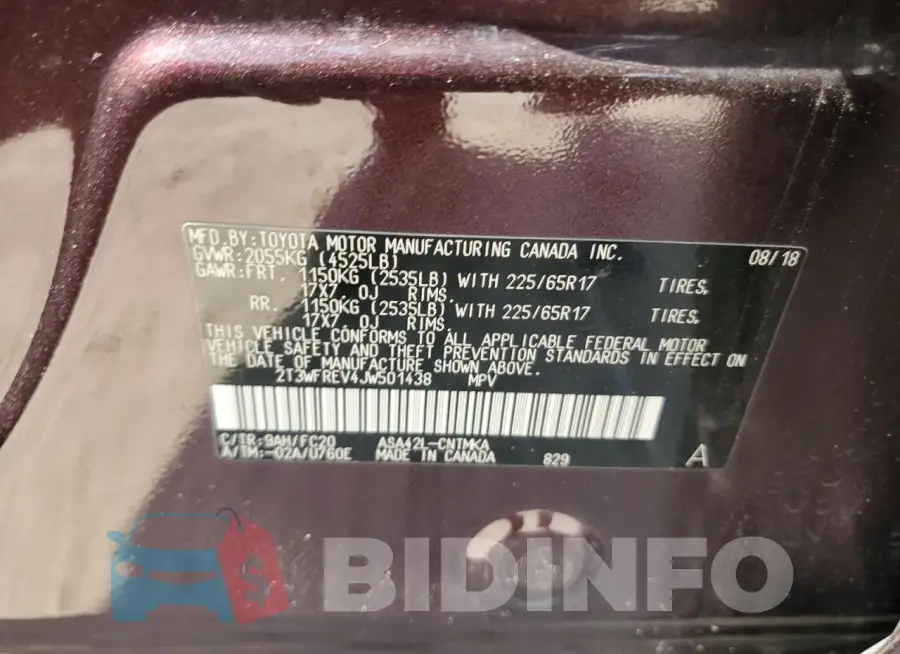 2T3WFREV4JW501438 Photo# 12