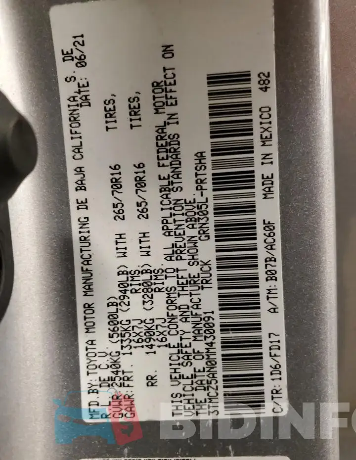 3TMCZ5AN0MM430091 Photo# 12
