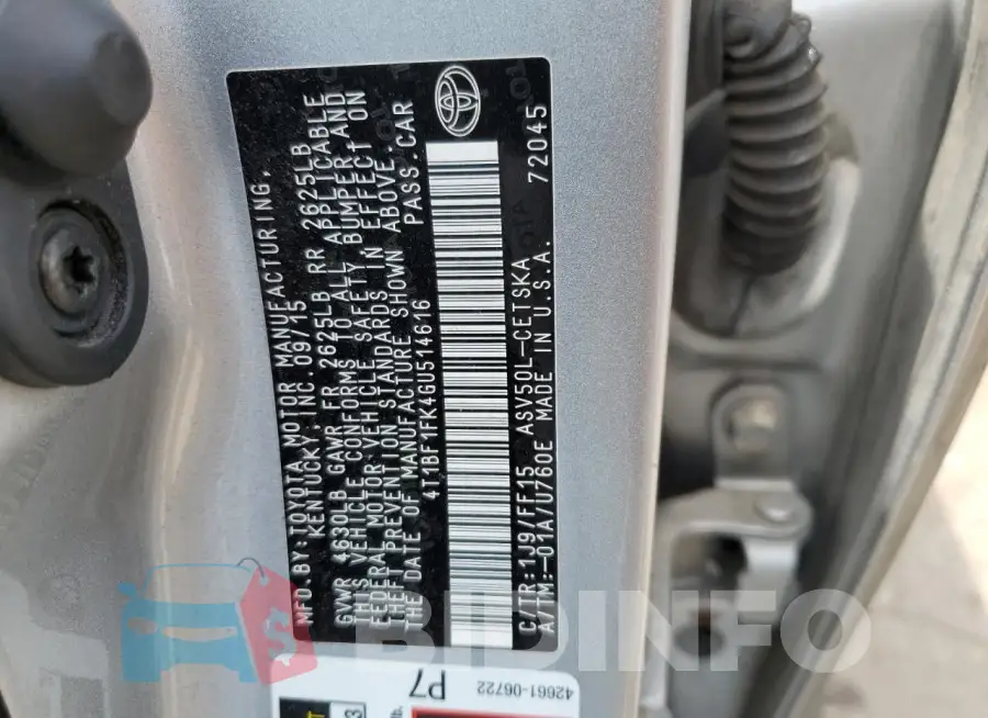 4T1BF1FK4GU514616 Photo# 13