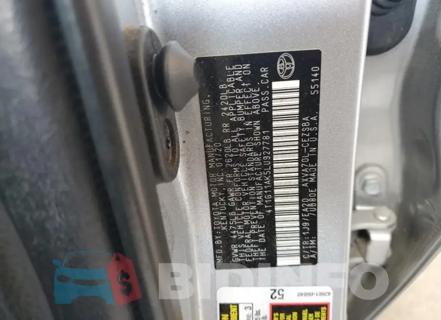 4T1G11AK5LU927781 Photo# 12