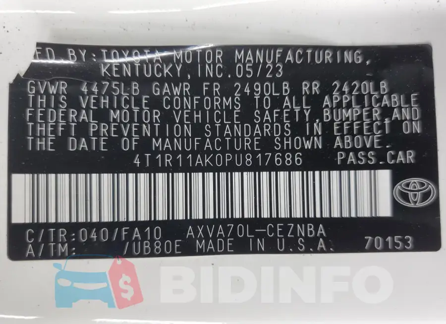 4T1R11AK0PU817686 Photo# 13