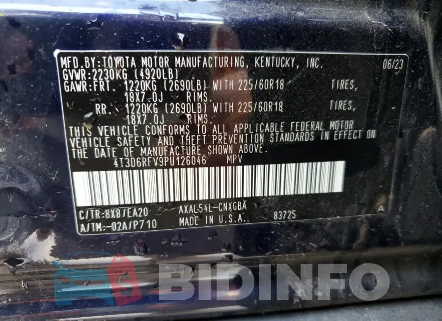 4T3D6RFV9PU126046 Photo# 14