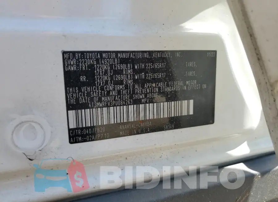 4T3MWRFV3PU084263 Photo# 13