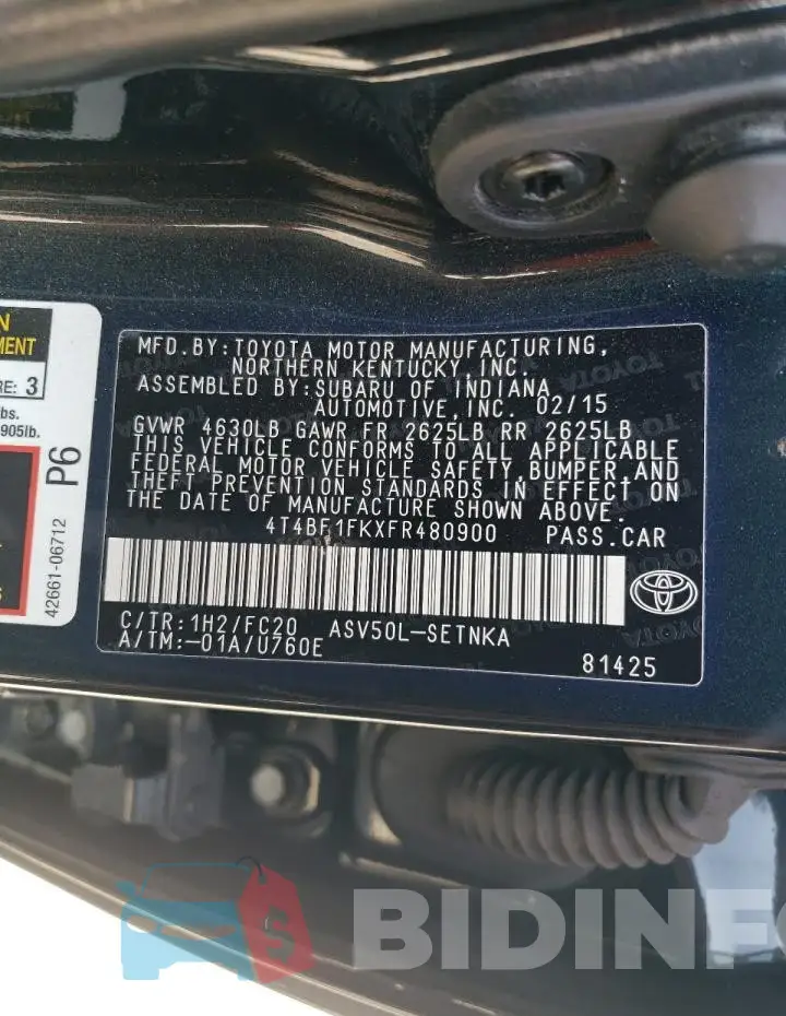 4T4BF1FKXFR480900 Photo# 12