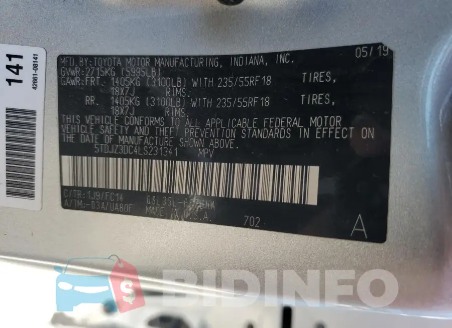 5TDJZ3DC4LS231341 Photo# 14