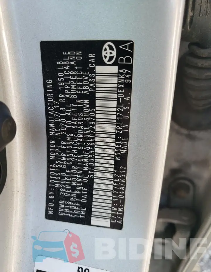 5YFBURHE6HP729705 Photo# 12
