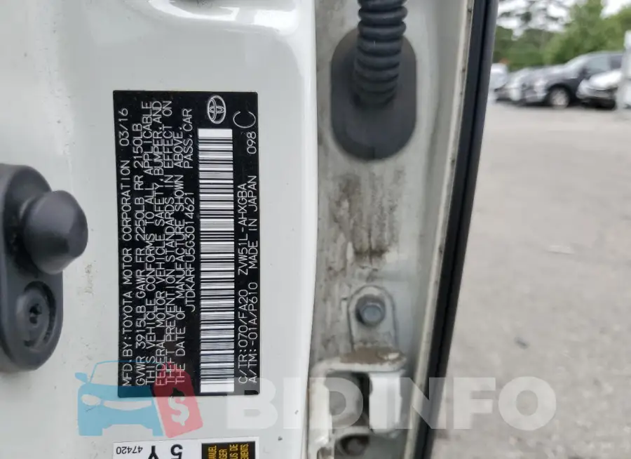 JTDKARFU5G3014621 Photo# 12
