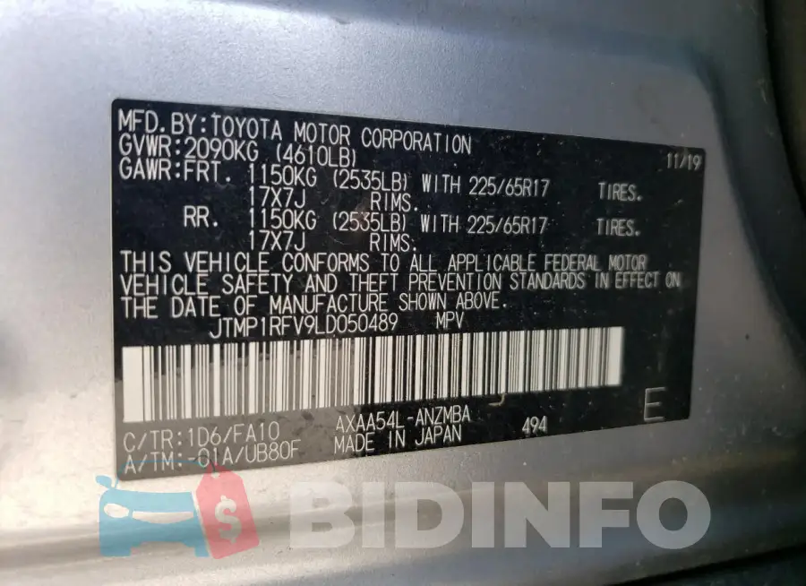 JTMP1RFV9LD050489 Photo# 13