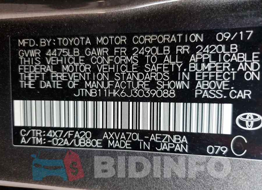 JTNB11HK6J3039088 Photo# 12