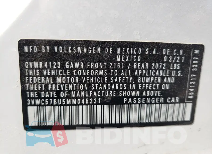 3VWC57BU5MM045331 Photo# 12