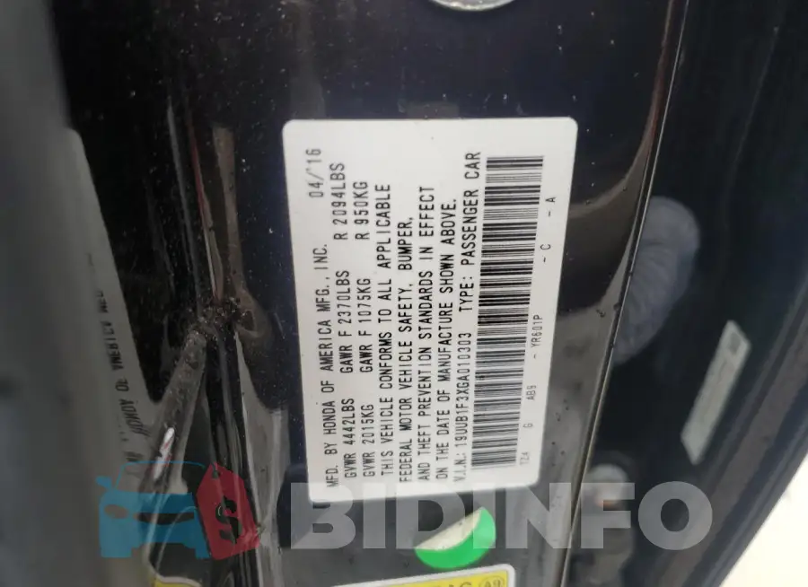 19UUB1F3XGA010303 Photo# 12