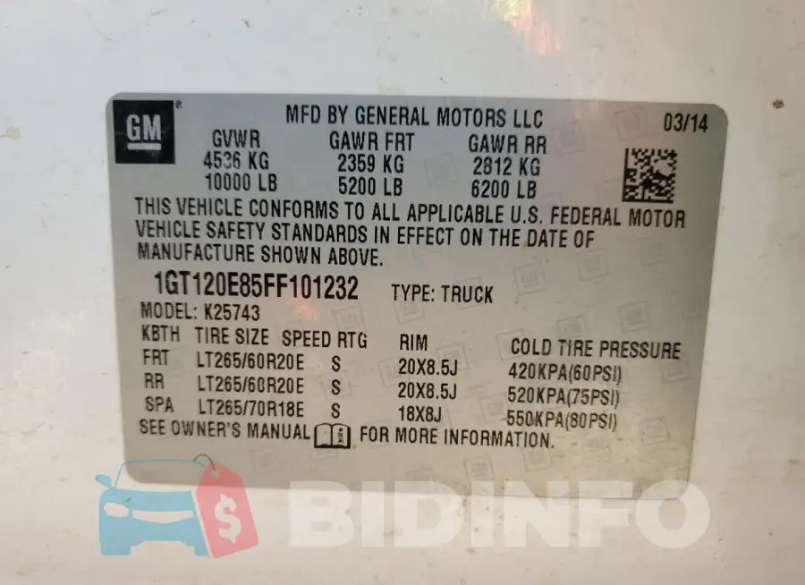 1GT120E85FF101232 Photo# 12