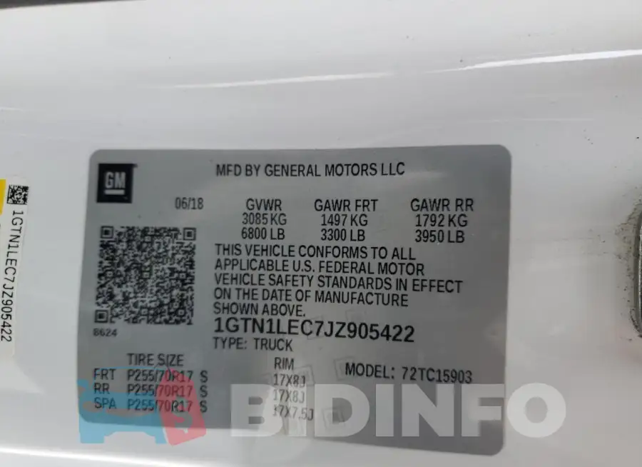1GTN1LEC7JZ905422 Photo# 12