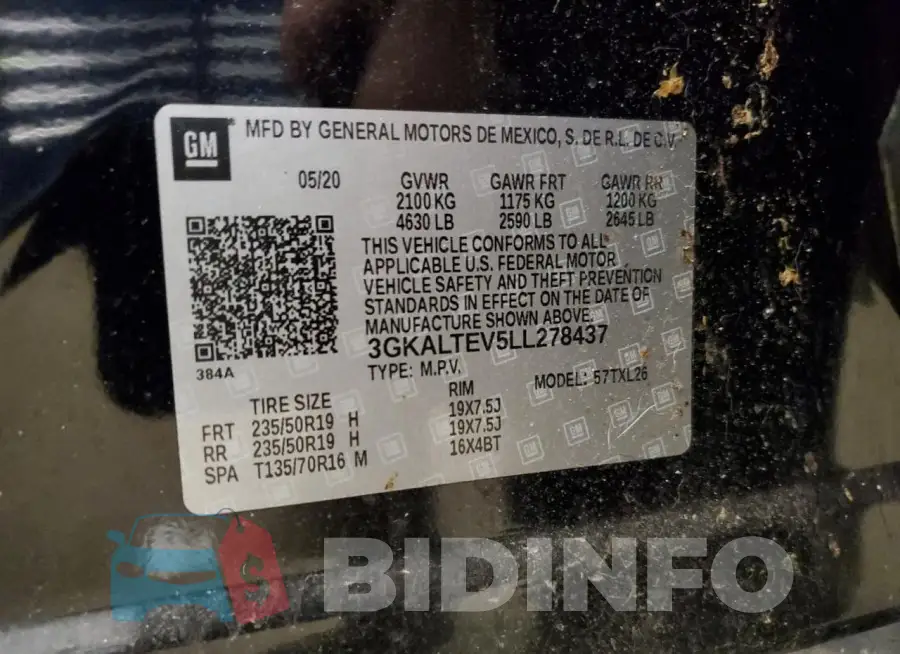 3GKALTEV5LL278437 Photo# 13