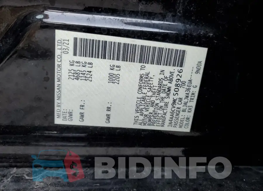 1N4AA6CV9MC508926 Photo# 12