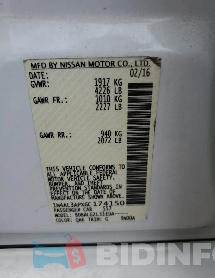 1N4AL3APXGC174150 Photo# 12