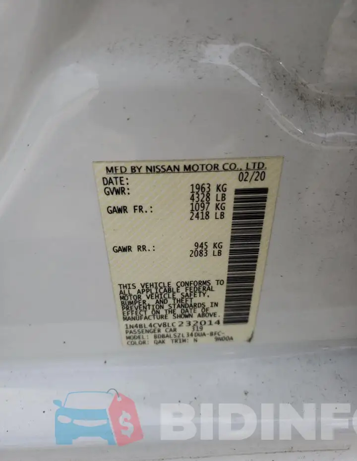 1N4BL4CV8LC232014 Photo# 13