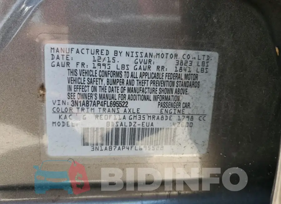 3N1AB7AP4FL695522 Photo# 12